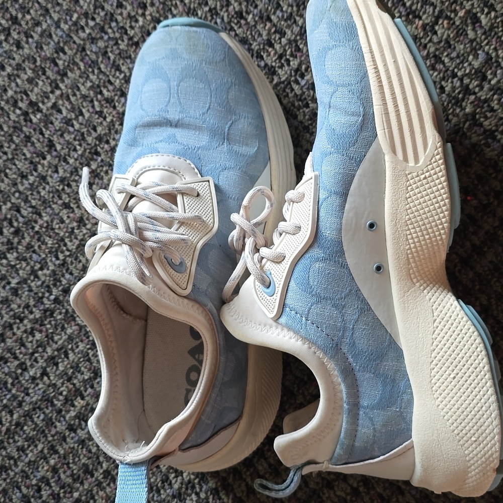 COACH Blue and Cream Sneakers - Picture 4 of 12